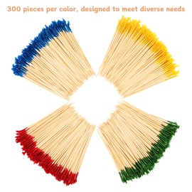 1200 Count Cocktail Picks, Shruy 4 IN Eco-friendly Natural Bamboo Food Picks, Fancy Toothpicks for Appetizers, Drinks Party Fruit, Bamboo Food Sticks Charcuterie Boards Accessories