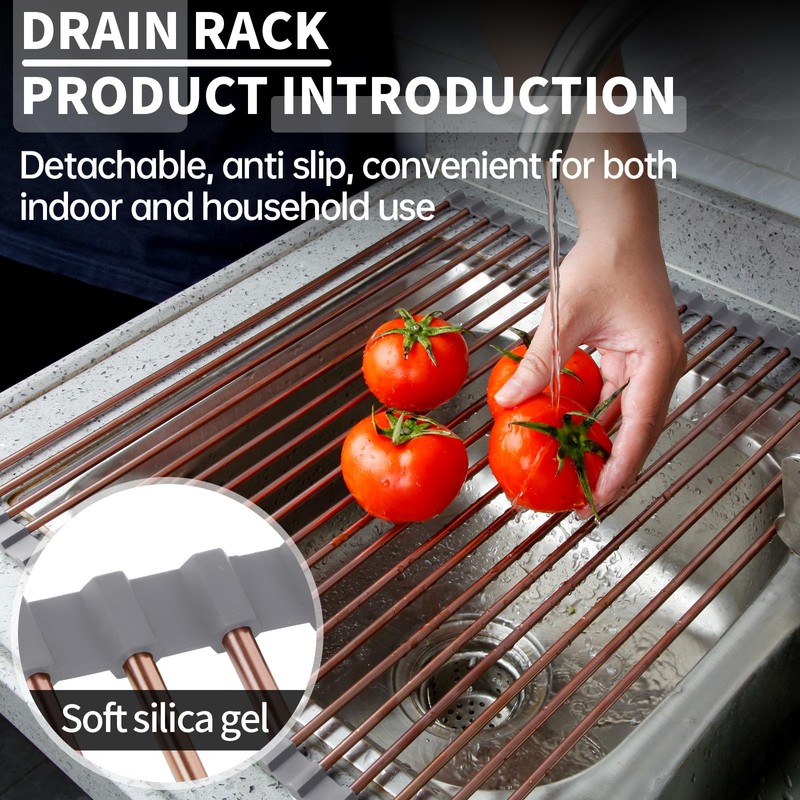 blueden 15.74" x 17"Large Roll Up Dish Drying Rack Over