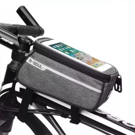B-SOUL Bicycle Top Tube Phone Bag, Grey