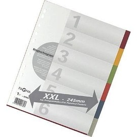 Pagna 32005 20 Register A4 XXL, Set of 6, 6 Assorted Colours