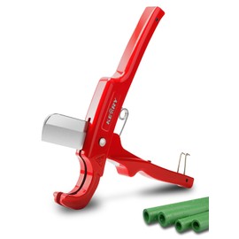 Kerry PEX Pipe Cutter, Up to 1-3/8", Not for PVC, Heavy-Duty Rubber Plastic Hoses and Garden Tube Cutting Tool, Stainless Steel Blades, Thicken Aluminum Body Efficient Handle Strong Spring