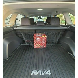 EACCESSORIES EA Rear Trunk Seats Organizer Cargo Net for Toyota RAV4 2019-2023 - Envelope Style Cargo Net for SUV-Premium Mesh Elastic Car Trunk Organizer Vehicle Carrier Storage–Compatible with RAV4
