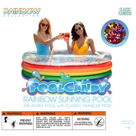 Poolcandy Inflatable Sunning Pools for up to 3 Adults (Rainbow Collection Sunning Pool Multicolor Glitter)