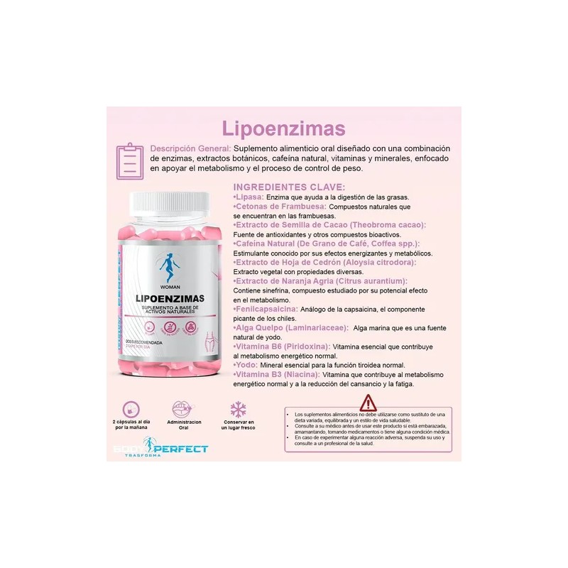 Suplemento Reductivo Con Lipoenzimas 90 Cáps Body Perfect