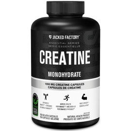 Jacked Factory Creatine Monohydrate Capsules - Creatine Supplement for Muscle Growth, Increased Strength, Enhanced Energy Output and Improved Athletic Performance - 150 Capsules