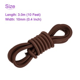 DMiotech 0.4 Inch Shock Cord, 10 Feet Brown Bungee Cord Tent Pole Shock Cord Round Elastic Kayak Rope Stretch String Marine Grade Heavy Polyester for DIY Projects Tie Downs