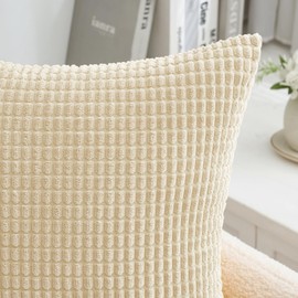 MIULEE Pack of 2 Pillow Covers 20 x 20 Inch Light Green Super Soft Corduroy Decorative Throw Pillows Couch Home Decor for Spring Cushion Sofa Bedroom Living Room