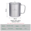 Boundless Voyage Single Walled Titanium Cup with Lid Folding Handle