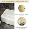 Yaseingoo Brushed Brass Bathtub Drain Stopper and Overflow Kit, Solid