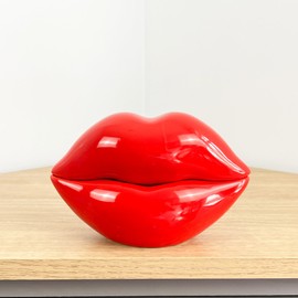 Alfie Francis Red Ceramic Lips Modern Home Decor Ornament Sculpture Secret Storage Trinket Pot Jewellery Ring Holder Gift