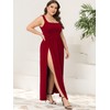 SILUI Women's Square Neck Double High Slit Summer 2025 Sexy