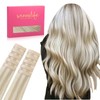 WENNALIFE Tape in Hair Extensions Human Hair Ash Blonde Highlighted