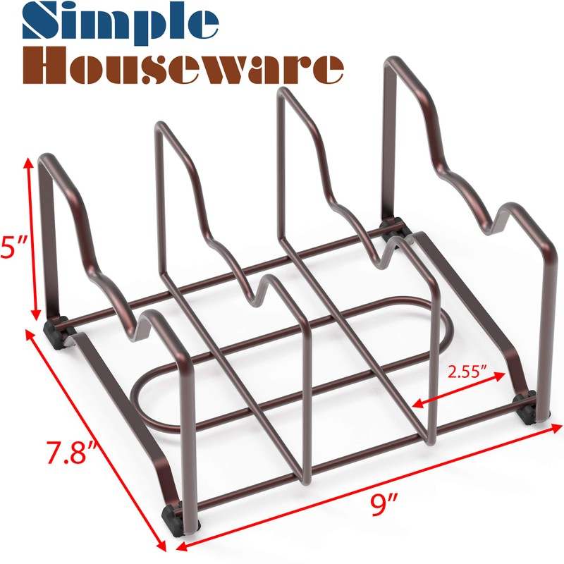 SimpleHouseware Pots and Lid Rack Holder For Kitchen Organizer, Bronze