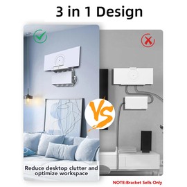 VANDESAIL for Starlink Gen 3 Router Mount,Fit for Starlink Wall Mount with Cable Caddy 3 in 1 Standard Mesh Router and Power Supply Mounting Kit Compatible with Starlink V3&Gen3 Router Accessories