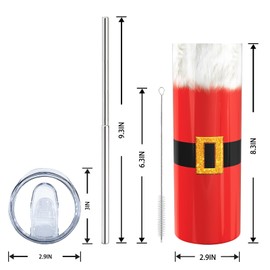 Aokoyi Christmas 20 Oz Tumbler with Handle and Straw, Red Christmas Clothes Stainless Steel Double Walled Vacuum Insulated Cup, Xmas Holiday Gifts for Women Men