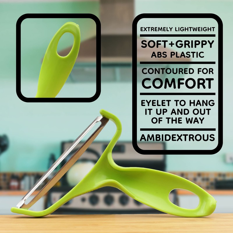 Y Shape Jumbo Wide Angled Straight Blade Peeler - Blue