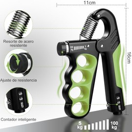 HONGHCL Ejercitador de Mano y Antebrazo - 6pcs Fortalecedor de Agarre de Mano Ajustable 5-100kg, Hand Grip para Rehabilitación, Fisioterapia y Entrena