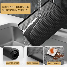 SCYFREID 2 PCS Washer and Dryer Covers for the Top, 25.6" x 23.6" Silicone Dust Pad for Laudry Machine & Dryer,Non-Slip Waterproof Washer Dryer Cover