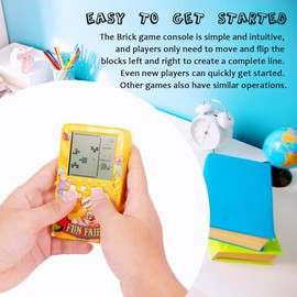 CZT Mini Brick Game Video Game Console Handheld Console Children's Puzzle Console 23 x 99 Retro Vintage Games Indoor Toy Consumer Electronics Outdoor Toy Gifts (Yellow)