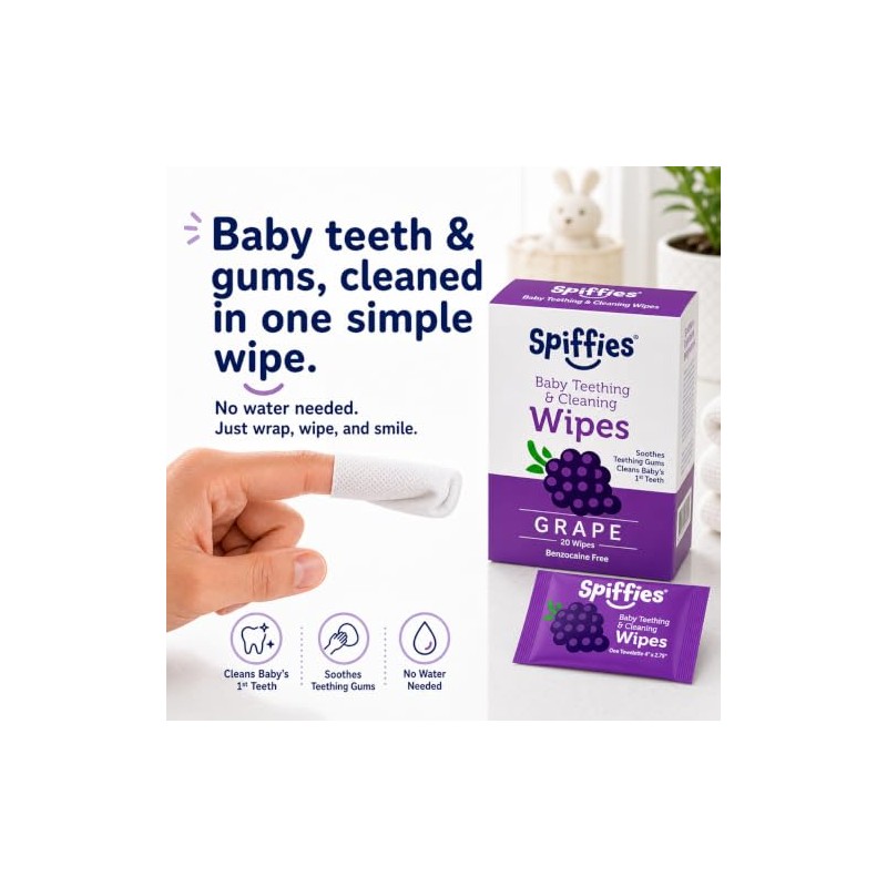 Toothwipes, Grape Wipes, 20-Count ( Pack of 3) ( Pack