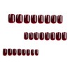 MouyouGlow Press on Nails Short, Squoval Cherry Red Plain Glossy