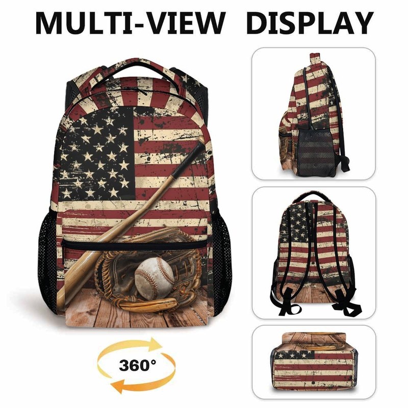 PAKKITOP Boys Backpack Baseball Backpacks for Kids Teens Baseball Lovers,