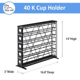 Rice rat k cup Holders for 5 Tier Coffee Pod Holder,Black Metal Space(40 pods)