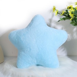 Herfair Cuddly Cushion Children's Star Cushion, Soft Fluffy Star Shape Decorative Cushion Sofa Cushion, Plush Cushion Decorative Cushion for Children's Room, Bedroom Decoration (Sky Blue, 30 cm)