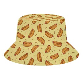 Hot Dog Funny Bucket Hat for Women Men Packable Fisherman Hat Sun Cap Travel Outdoor Beach Caps