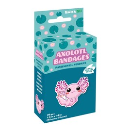GAMAGO Axolotl Shaped Bandages Kids & Kidults - Set of 20 Individually Wrapped Self Adhesive Bandages - Sterile, Latex-Free & Easily Removable - Funny Gift & First Aid Addition