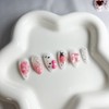 Pink Cheek Gras Cat Nail Tips - Short Oval /