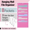 Mr. Pen Fabric Hanging-Wall File Organizer, Pink