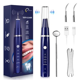 Love begans Zahnsteinentferner Zahnreinigung Set Pro Zahnreinigungsset Ultraschall Zahnbürste für Pflege von Zahn zu Hause, Elektrische Zahnreiniger für Es Gibt 5 Modi und 3 Reinigungsköpfe, Blau