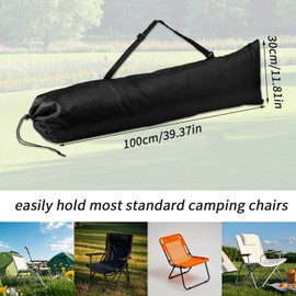 Lyreh 2pcs Camping Chair Replacement Bags, Polyester Durable Outdoor Folding Chair Carry Bags with Shoulder Strap and Drawstring for Camping Chair Hammock Yoga Mat Tripods Fishing Poles(Black)