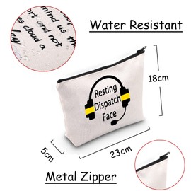 JXGZSO Dispatcher Cosmetic Bag Resting Dispatch Makeup Pouch Face Dispatcher Appreciation Gifts 911 Operator Gifts For Women, Resting Dispatch Face