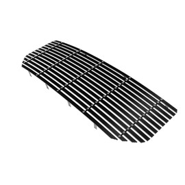 APS Compatible with GMC Sierra 1500 2016-2018 Main Upper Aluminum Black Wide 20mm Horizontal Channel with Rivet Studs Billet Front Grill Grille Insert G86362U