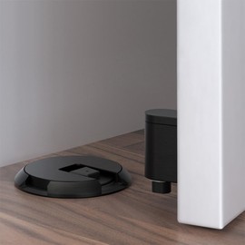 OBEST Door Stopper Floor, No-Punch Invisible Floor Suction, Zinc Alloy Door Suction, Anti-Collision Door Stop, Strong Wind Protection Door Stop, Black