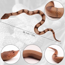 Vynorix 2 Packs Fake Snakes Rubber Snake Realistic Keep Birds Away, Plastics Snake That Look Real for Garden Props to Keep Birds Away, Novelty Toys for Playing Jokes Snake Toys for Party Favors