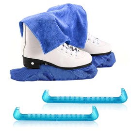 YWYHHM Ice Skate Blade Covers,Skate Guards,Skate Cover,Ice Skate Soakers & Towel Gift Set,Figure Hockey Ice Skate Guards,Skating Soakers Blades Cover for Kids Youth Adult Men Women Boys Girls