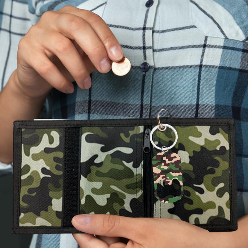 Slim Camouflage Wallet, Wallet Boys, Foldable Triple Wallet, Purse for