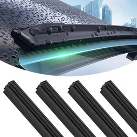 4 Tiras de Limpiaparabrisas de Coche,Repuesto de Escobilla de Limpiaparabrisas de Coche Sin Marco,Tiras de Goma Ajustables para Limpiaparabrisas,Se Adapta a la Mayoría de Accesorios de Vehículos (32”)