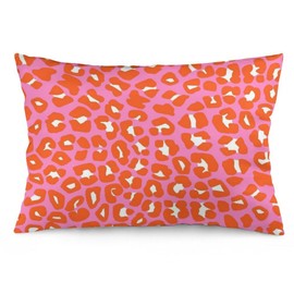 Pink and Orange Leopard Spots Preppy Aesthetic Print Pillow Covers Decorative Preppy Lumbar Throw Pillowcase 12x20 Inch Couch Cushion Cover for Home Decor Living Room Bedroom College Dorm Bed Car Sof