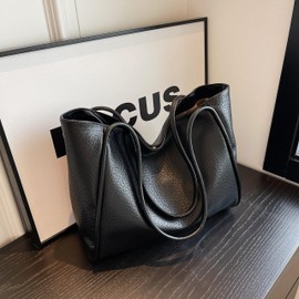 AudyKasse Tote Bag For Women, largesize Vegan Leather Weekender Bag For Women, Shopper Handbag Women.（Black）