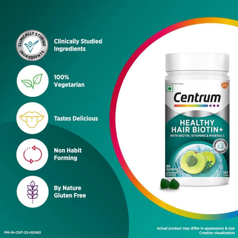 India Healthy Hair Biotina+ 30 Gomitas Para Cabello Y Piel
