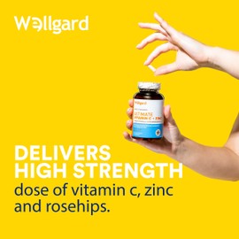 Wellgard Vegan Vitamin C and Zinc - Maximum Recommended Daily Intake of Zinc, Made in UK