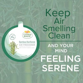 Citrus Magic Ambientador sólido absorbente de olores, bosque lluvioso de bambú, 8 onzas, paquete de 3