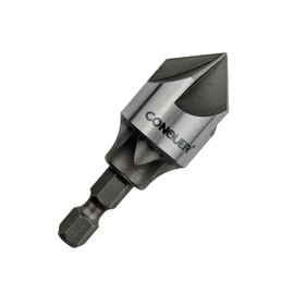 CONQUER Tools 5 Flute Metal Countersink Drill Bit, 87 Degree for 1/4'' Hex Shank Fit 1/8"-3/4"(3mm-19mm), Burr Removal, Deburring Beveling Chamfer Tool, Holes Shaping Trimming, Inner/Pipe Reamer