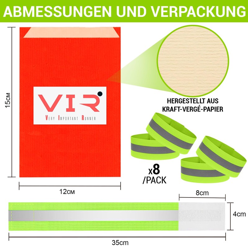 Very Important Runner - Pack of 8 Reflective Wristbands, Arm