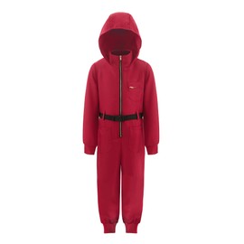 ReliBeauty Red Cosplay Jumpsuit for Children, Carnival Cosplay Costume for Children, Red, 110