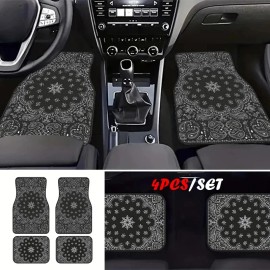 4PCS Bohemia Car Floor Mats Car Floor Protector Carpet Rugs Universal Auto Foot Pad Set Auto Accessories Car Decorationsize: universal, color: Chocolate